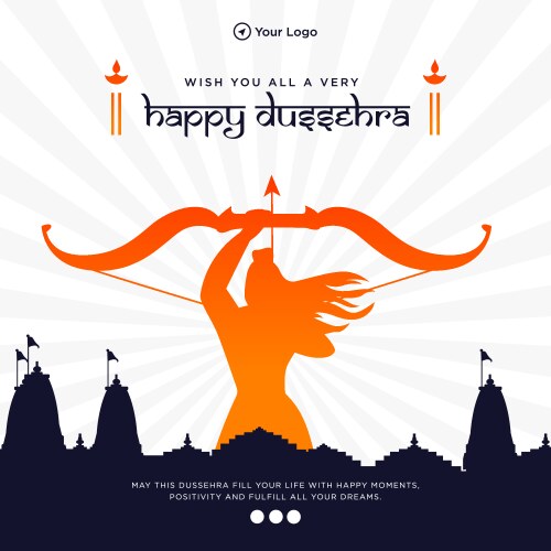 Happy Dussehra Celebration Banner Vector Image