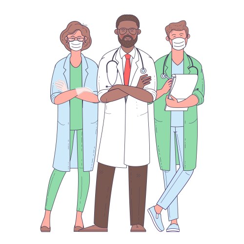 Diverse group of medics vector image