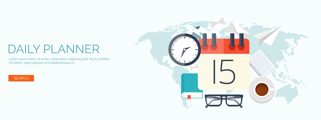 Time management on blue background Royalty Free Vector Image