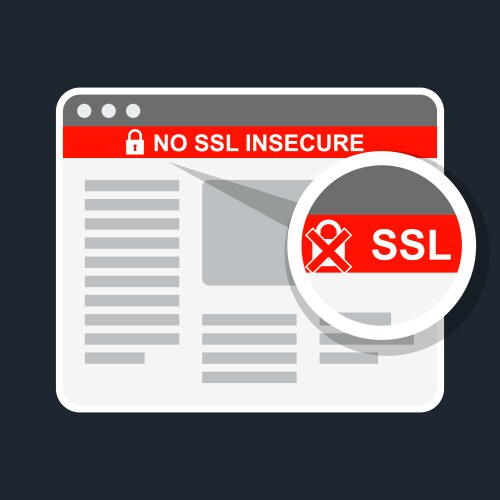 Insecure web page without ssl certificate vektorbild