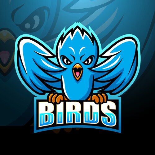 Aggressive Blue Bird Esports Logo Vector Image