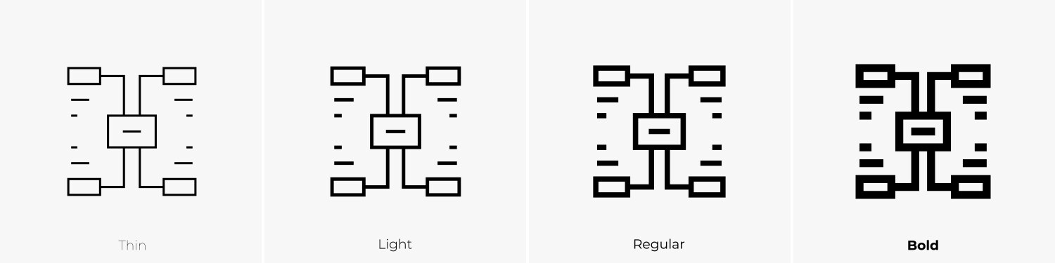 Column icon thin light regular and bold style Vector Image