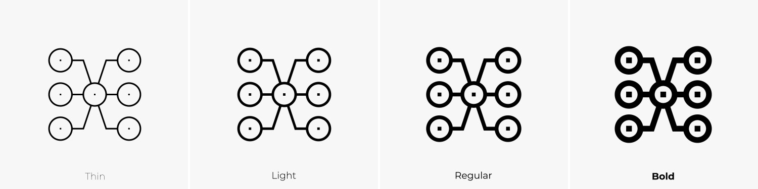 Column icon thin light regular and bold style Vector Image