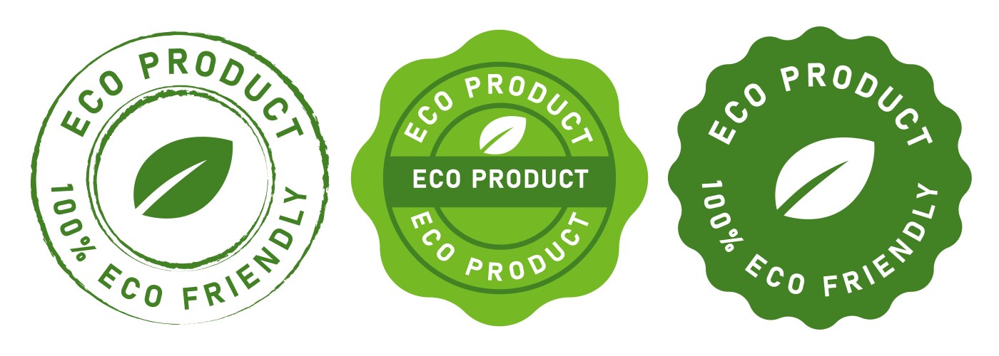 eco product environment friendly green leaf symbol vector image