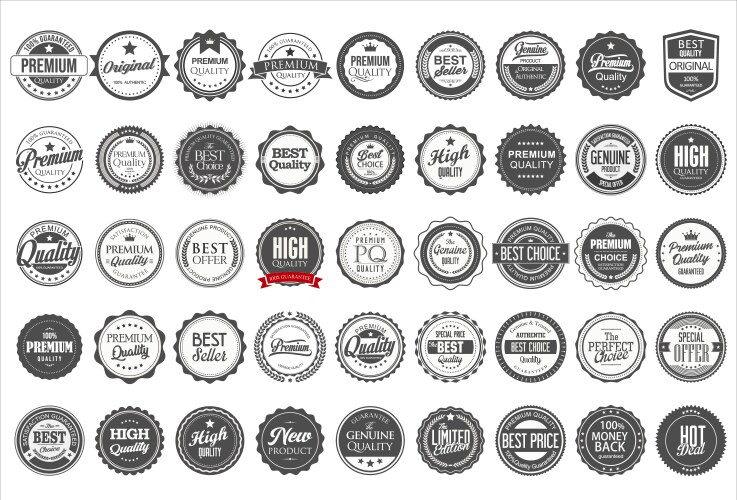 Retro vintage badge and label collection vector image