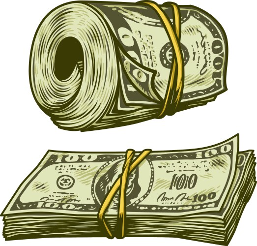 Stack of US Dollar Bills Vector Image