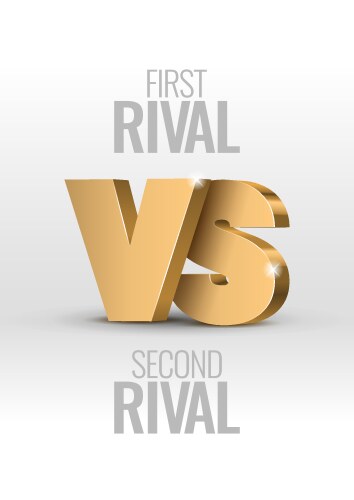 versus sign gold 3d symbol vector image