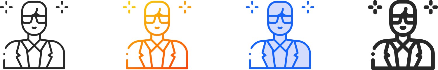 Botox iconthin linear gradient blue stroke Vector Image
