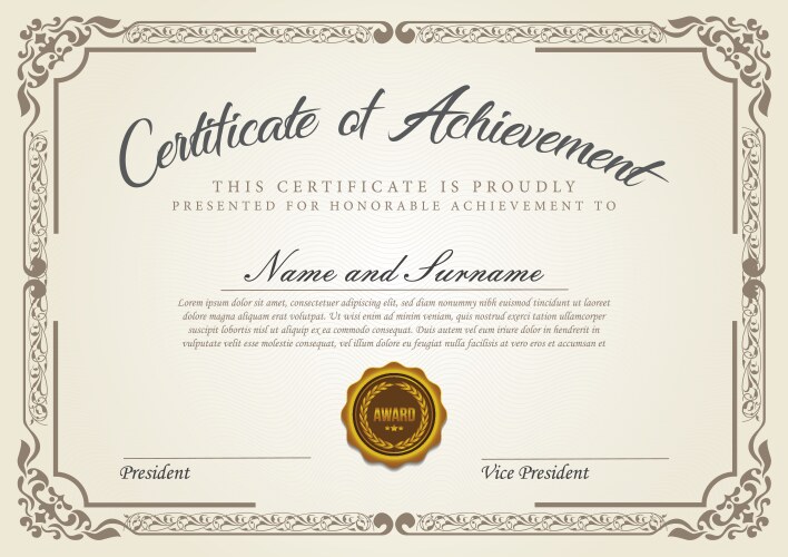Certificate Royalty Free Vector Image - VectorStock