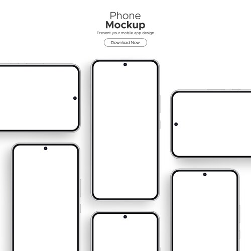 Smartphones screens mockups for apps design vector image