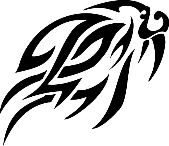 Tribal Animal Silhouette Vector Image