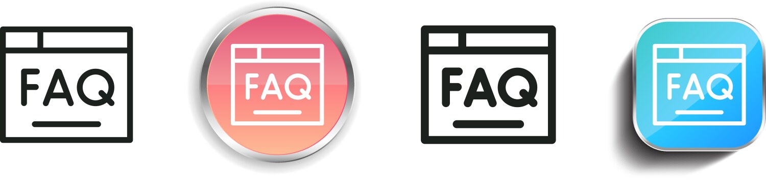 Faq icon thin linear regular and button style vektorbild
