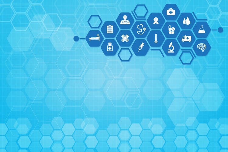 Medical Background with Icons Vector Image