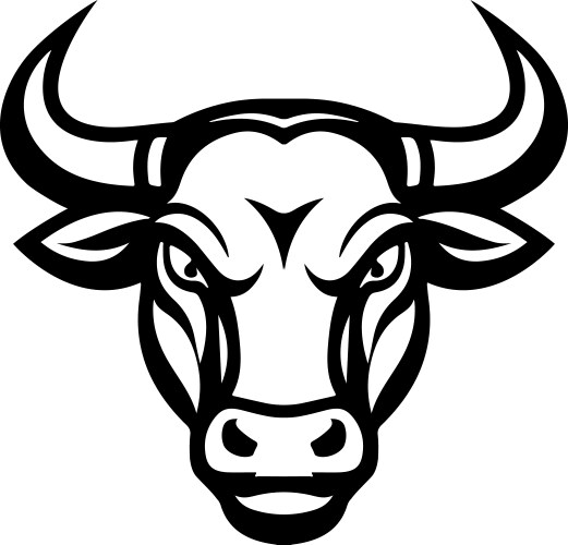 Bull head in engraving style design element Vector Image
