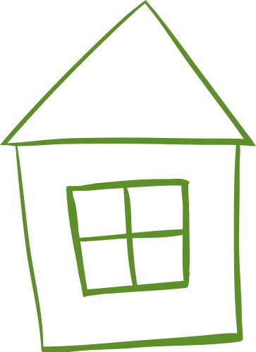 a green colored house vector image