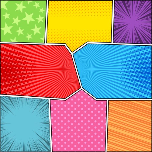 Comic colorful composition Royalty Free Vector Image