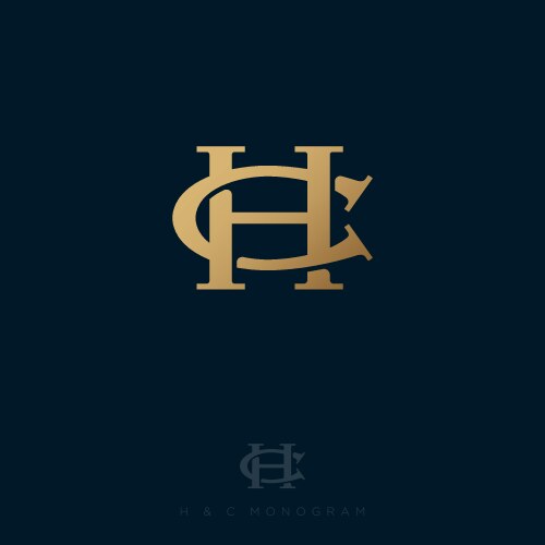 Elegant C and H Monogram vector image