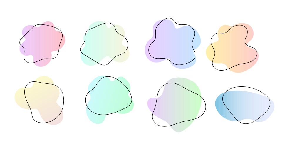 irregular gradient blob shape asymmetric elements vector