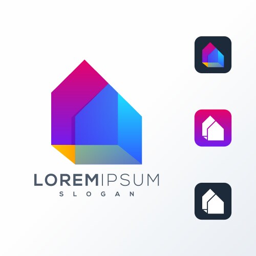 colorful home logo design ready to use vector