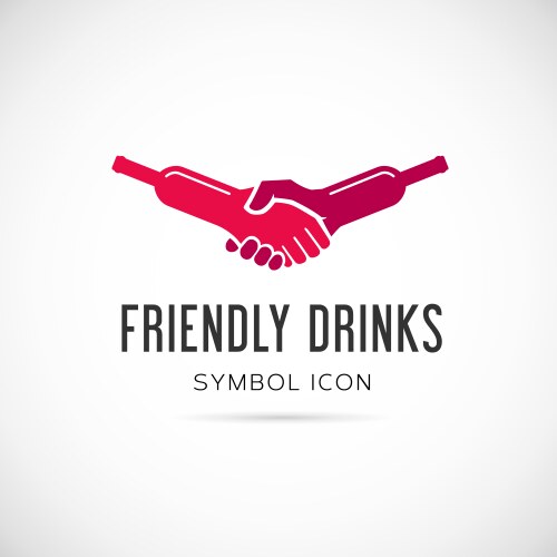 Friendly Drinks Symbol - Bar Concept Vector Image