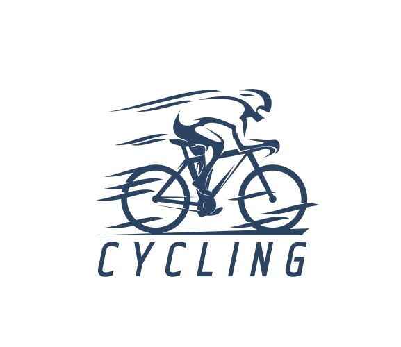 Cycling Race Icon - Rider Silhouette Vector Image