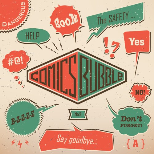 Comic speech bubble retro burst background in pop – Royalty-Free Vector ...
