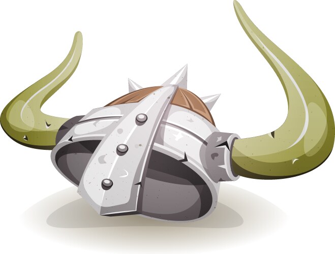 comic viking helmet vector