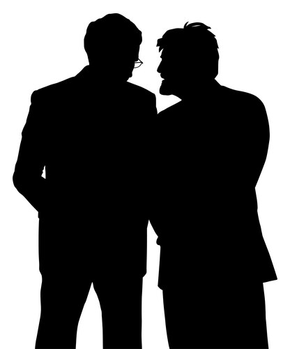 Two Men Embracing Silhouette Royalty Free Vector Image