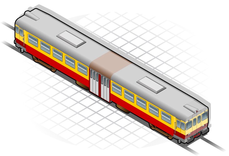 Isometric subway train Royalty Free Vector Image