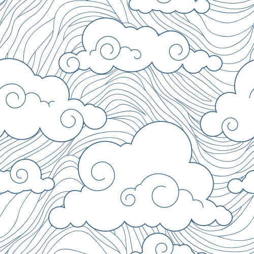 Japanese chinese clouds style pattern Royalty Free Vector