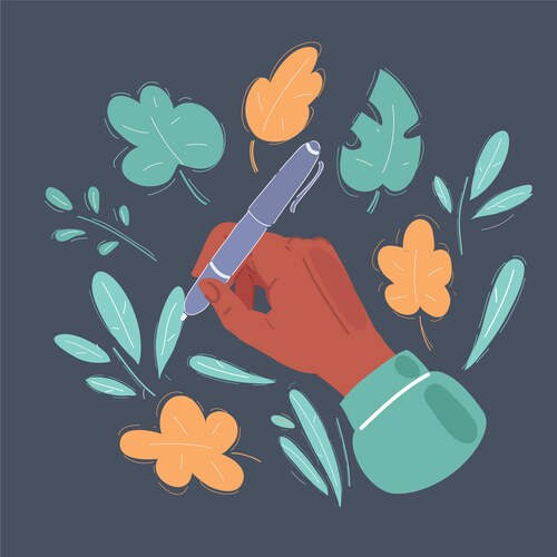 A hand drawn pencil floral Vector Image