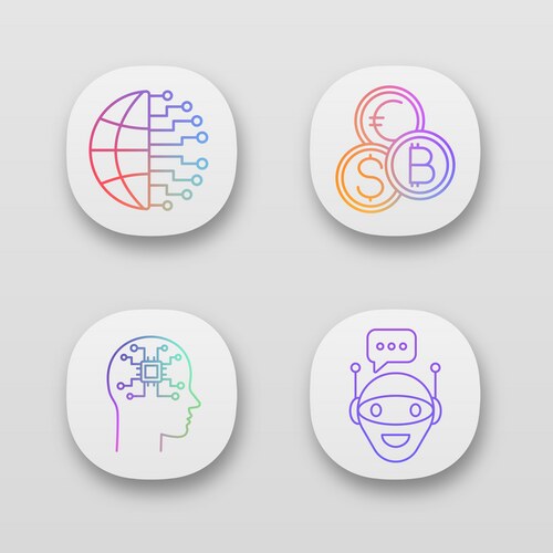 Artificial intelligence app icon – Royalty-Free Vector | VectorStock