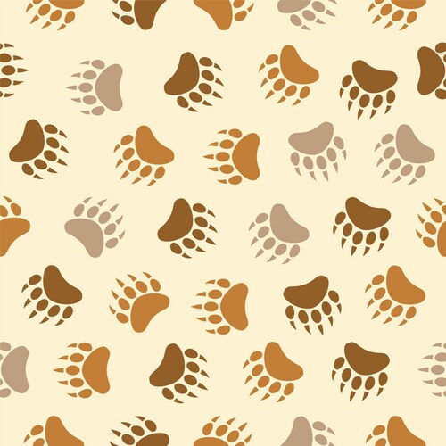 Animal Paw Print Seamless Pattern – Royalty-Free Vector | VectorStock