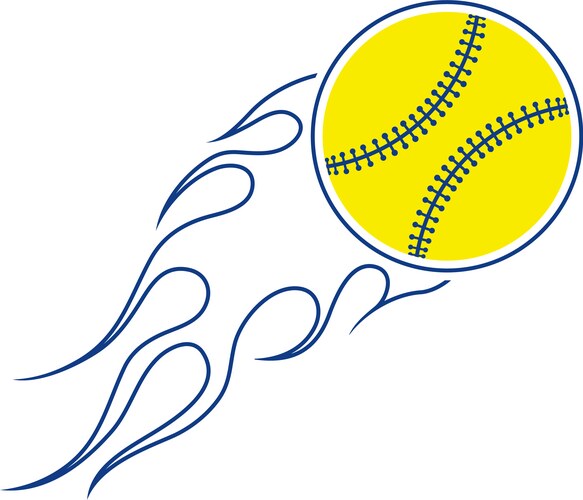 baseball fire ball icon vector image