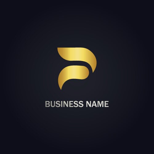 Gold abstract 3d shape color logo Royalty Free Vector Image