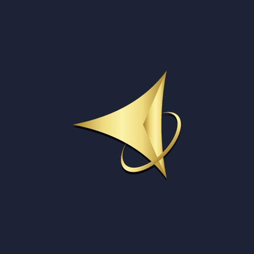 triangle star abstract gold logo vector