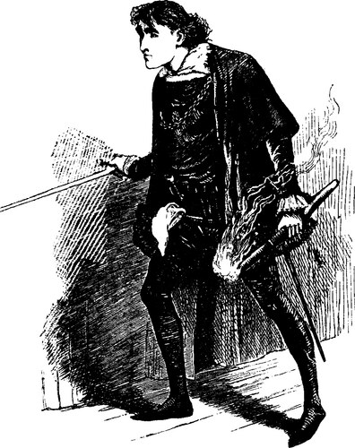 Young Hamlet with Torch Vector Image