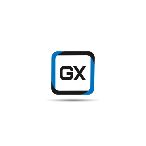 initial letter gx logo template design vector image