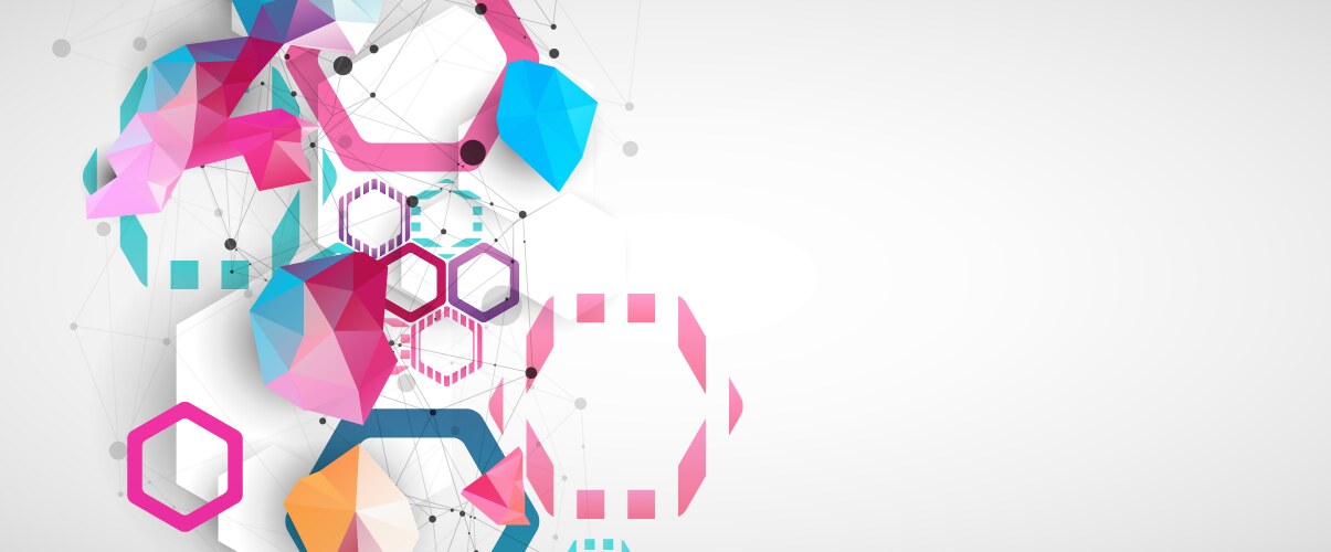 Hexagonal geometric array abstract background vector image