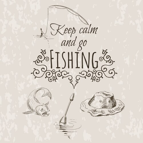 Keep fishing sketch (9246391) – Royalty-Free Vector | VectorStock