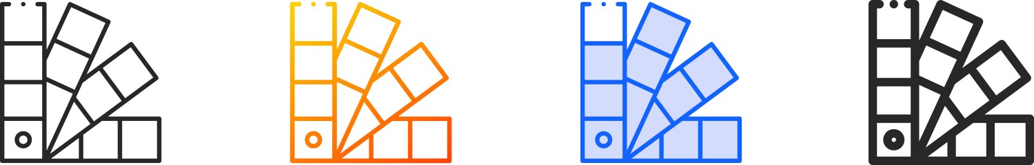 Color iconthin linear gradient blue stroke Vector Image