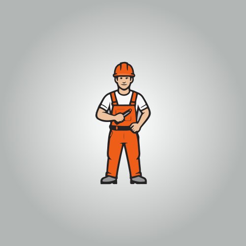 Logo construction worker character Royalty Free Vector Image