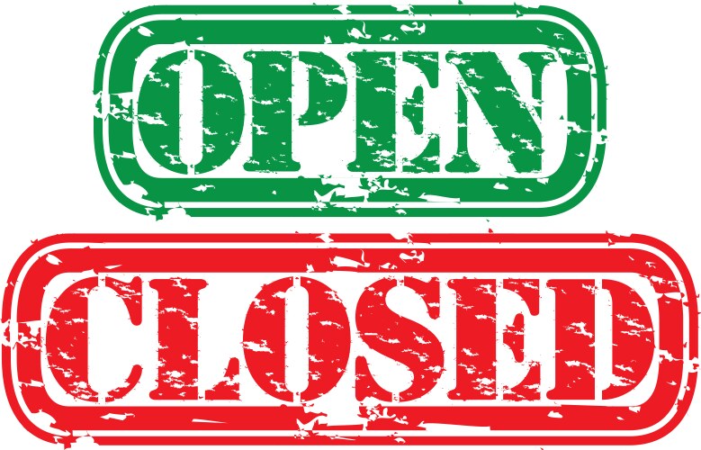 Stylized open closed store signs Royalty Free Vector Image