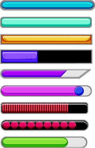 Interface progress bar cartoon Royalty Free Vector Image