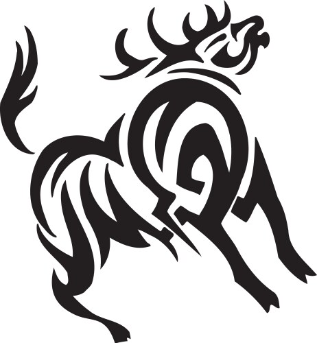 Elk in tribal style vector image