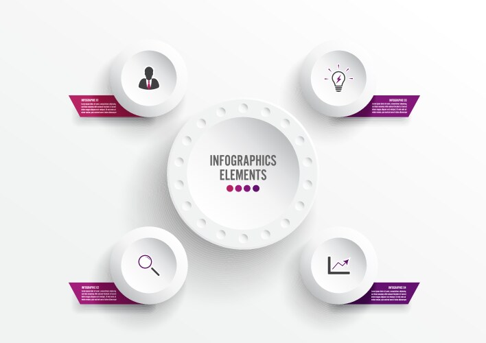 infographic template with 3d paper label vector image