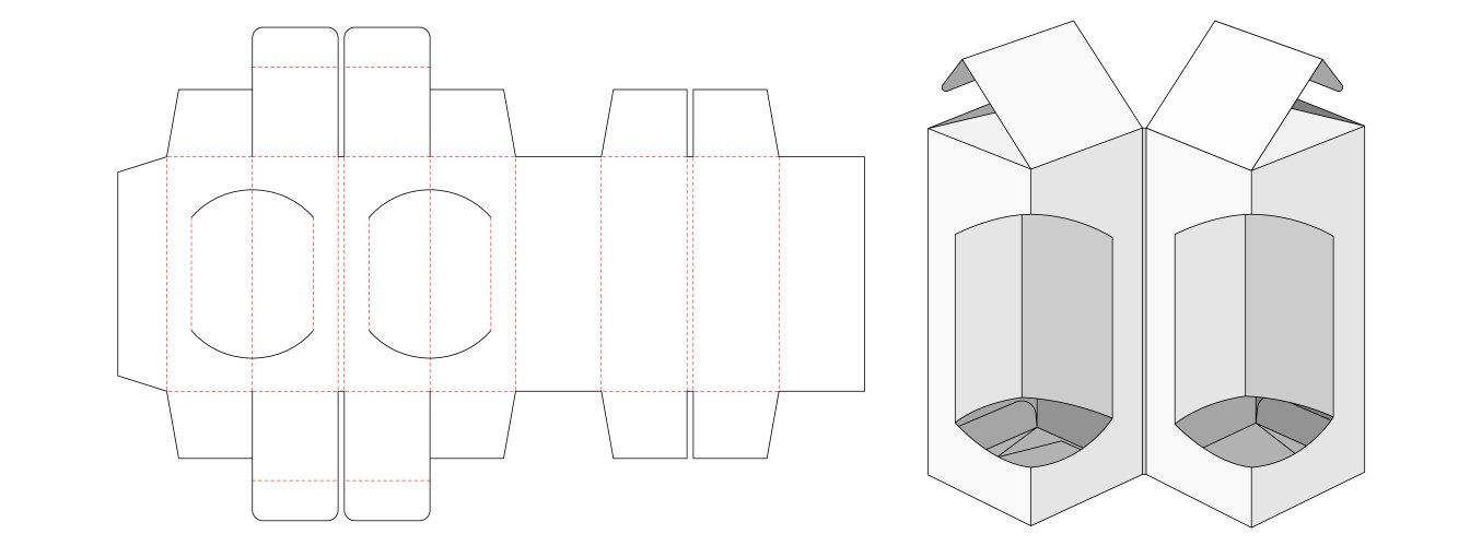 Packaging rectangle box die cut template design Vector Image