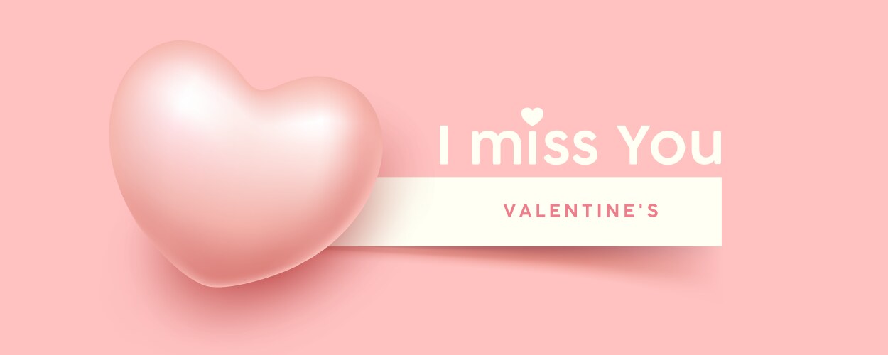 happy valentines day pink heart white paper vector