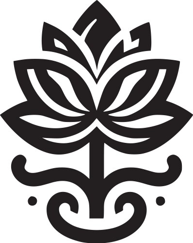 Ornate Lotus Emblem Vector Image