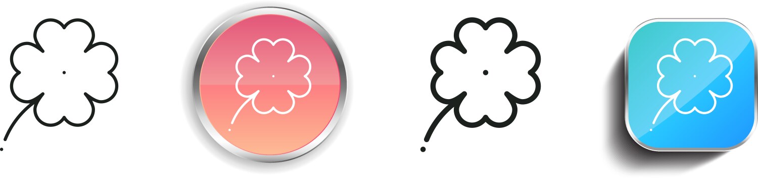 Clover icon thin linear regular and button style vector image